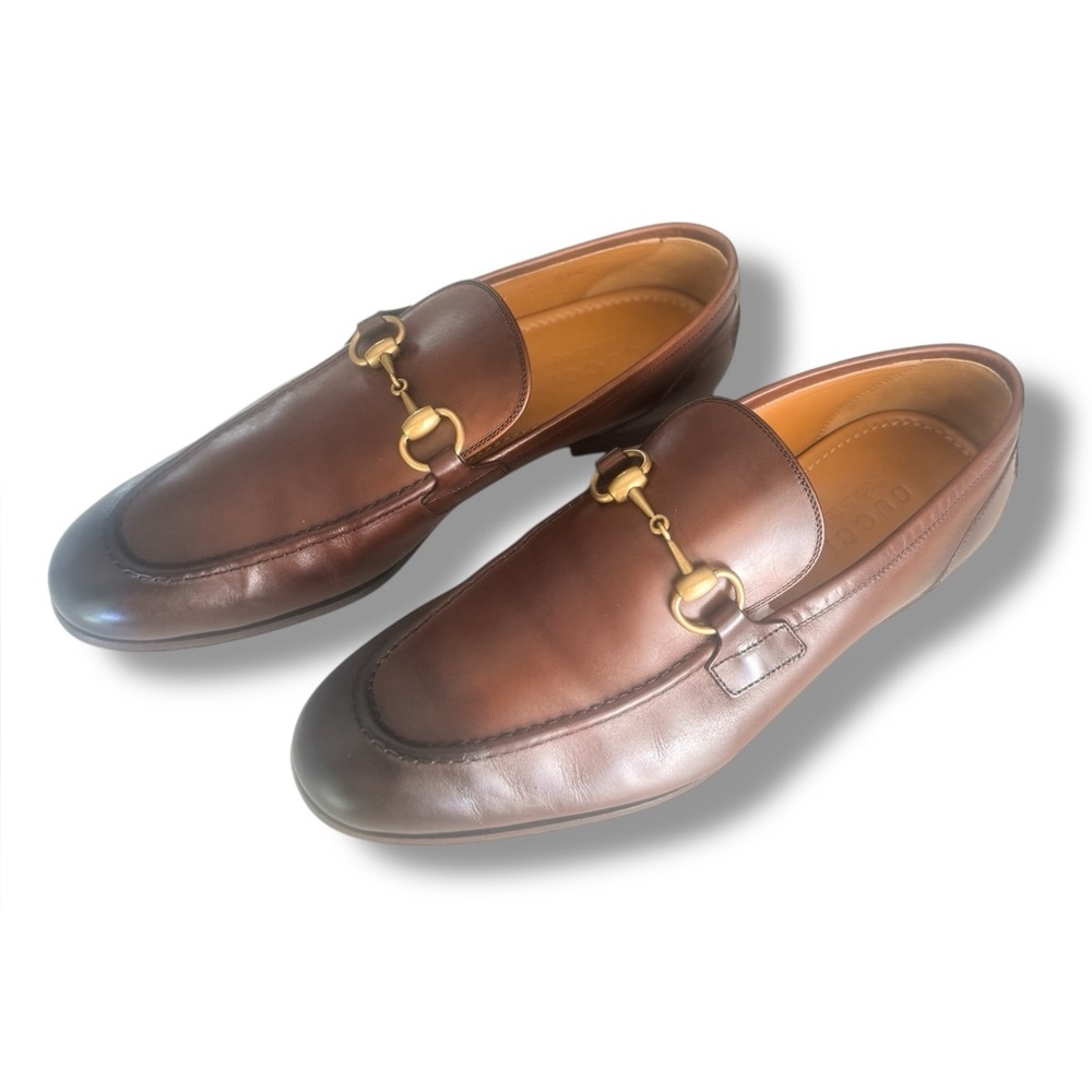 Gucci Brown Leather Horsebit Loafers - Picture 6 of 14